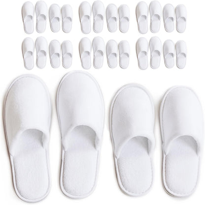 Modlux spa slippers front view showing the plush white cotton velvet fabric and closed toe design