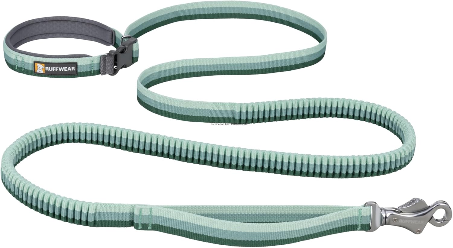 Ruffwear Roamer Bungee Dog Leash front view in River Rock Green color