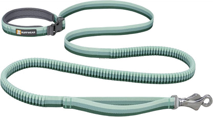 Ruffwear Roamer Bungee Dog Leash front view in River Rock Green color