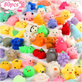KINGYAO Mochi Squishy Toys front view showcasing a large variety of colorful animal shapes