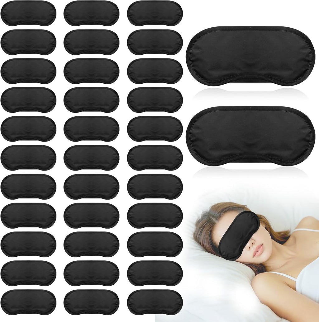 Lipetol 40 piece black sleep mask bulk pack front view