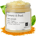 Nabila K turmeric and basil face polish front view container