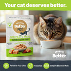Natural healthy wet cat food pouches back label ingredients list