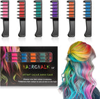 VLSVLS Festive Fun Hair Chalk Comb Set with 12 vibrant colors