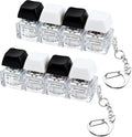 XiawaLangzhuo keyboard fidget toy keychain front view showing premium black and white mechanical switches.