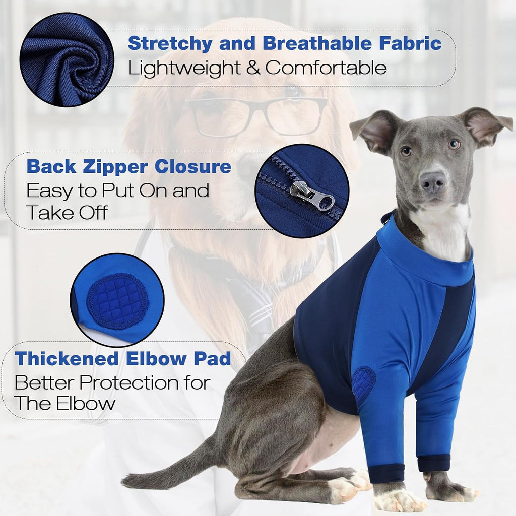 LeLePet anti licking protective sleeve close up on padded elbow joints