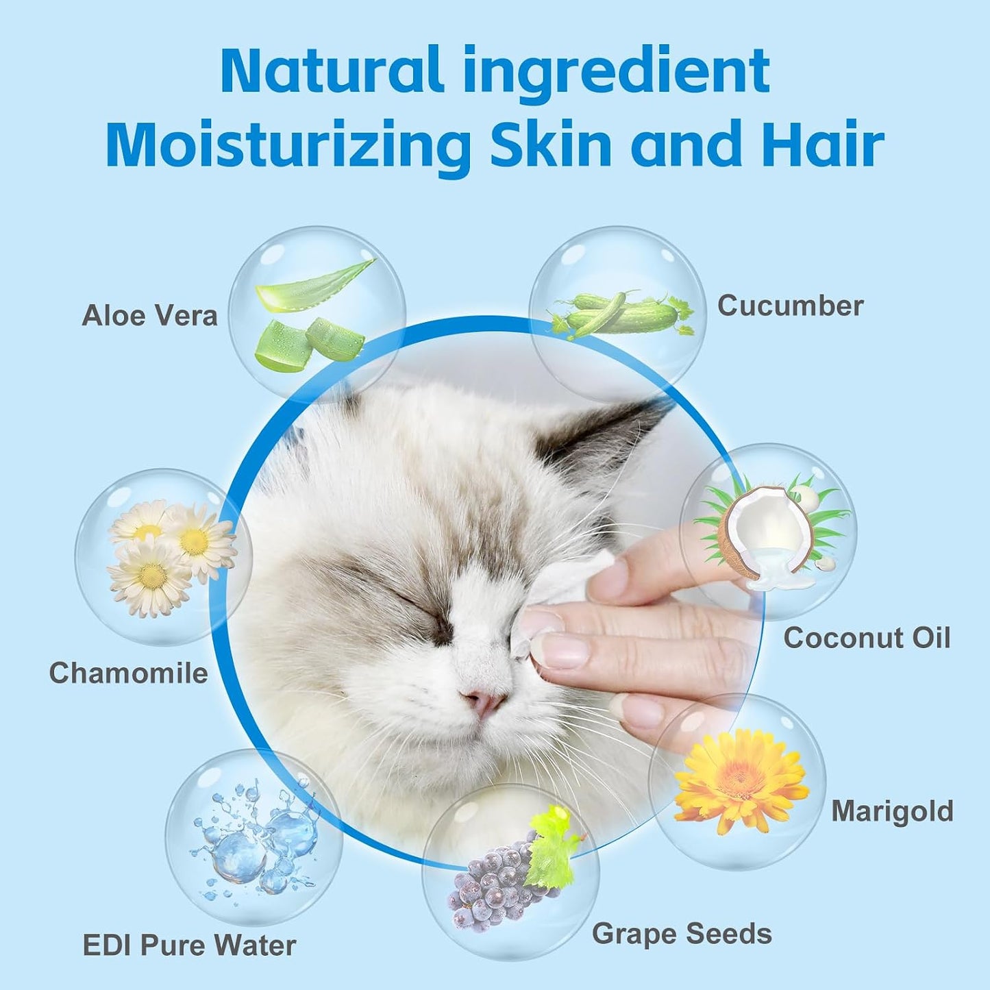 Hypoallergenic cat and dog eye cleaner pads for removing discharge and crust