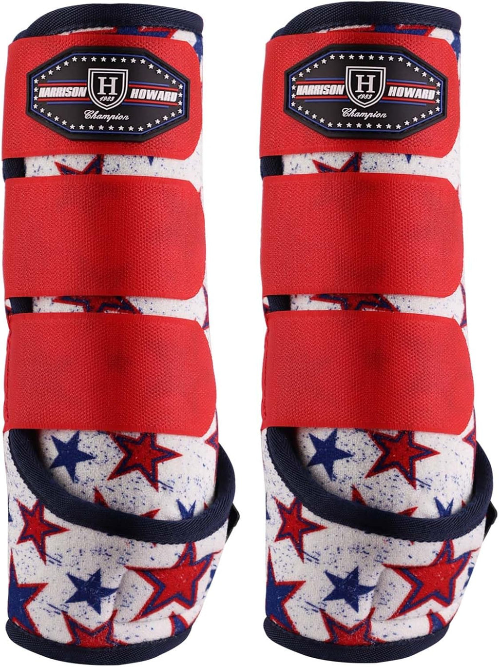 Harrison Howard horse sport medicine front boots showcasing patriotic dream star design