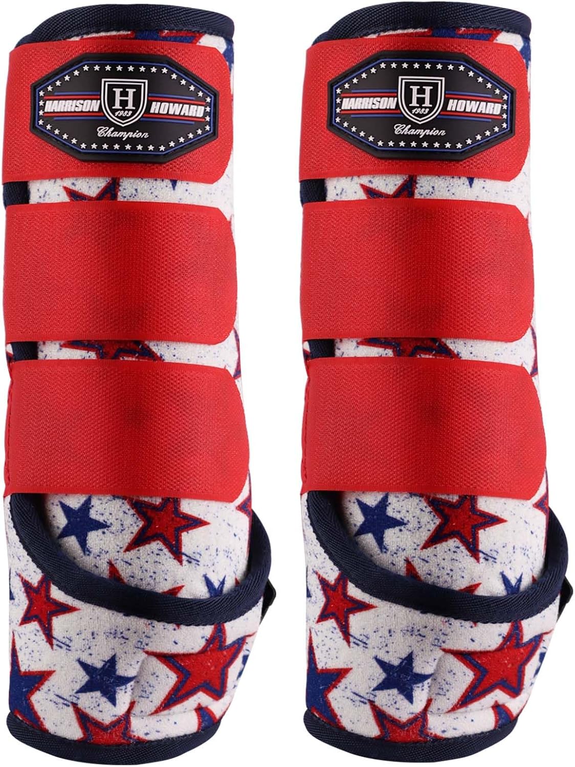 Harrison Howard horse sport medicine front boots showcasing patriotic dream star design