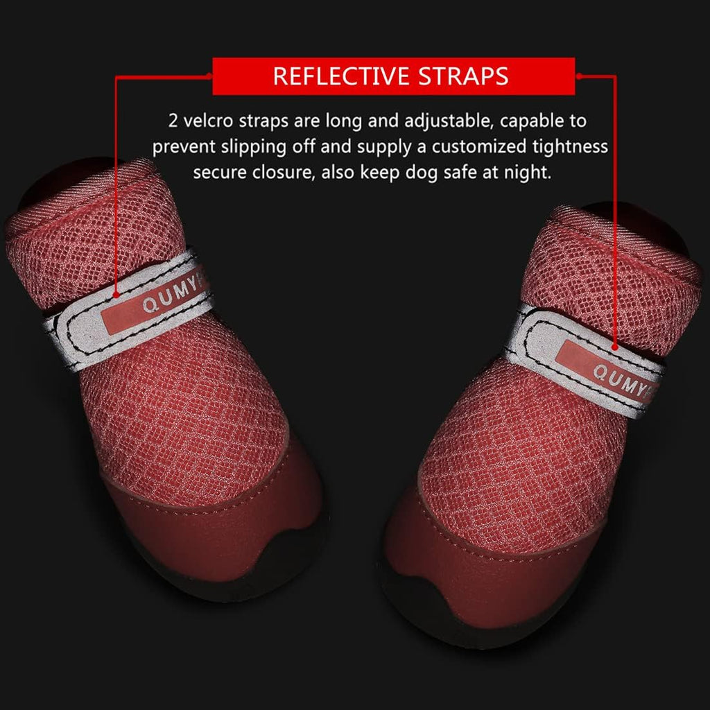 Qumy small dog shoes with wide opening feature
