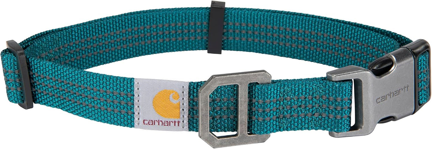 Carhartt nylon webbing dog collar Shaded Spruce front view