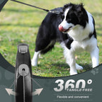 Small dog walking with 20 foot retractable leash