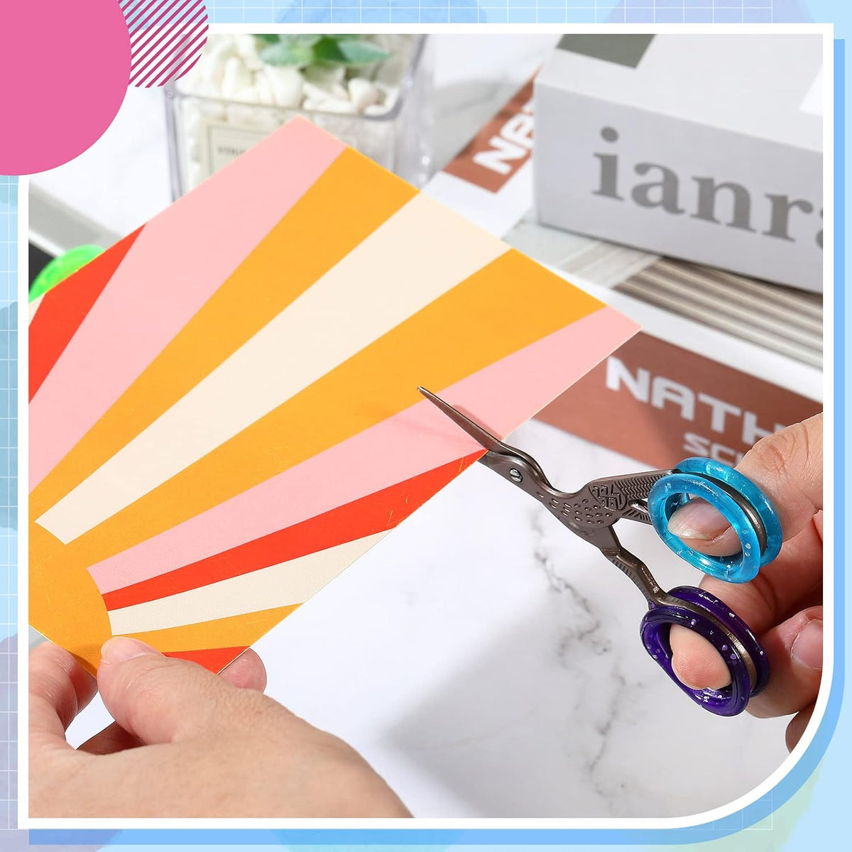 Skybooly hair cutting scissors finger inserts package contents laid out on flat surface