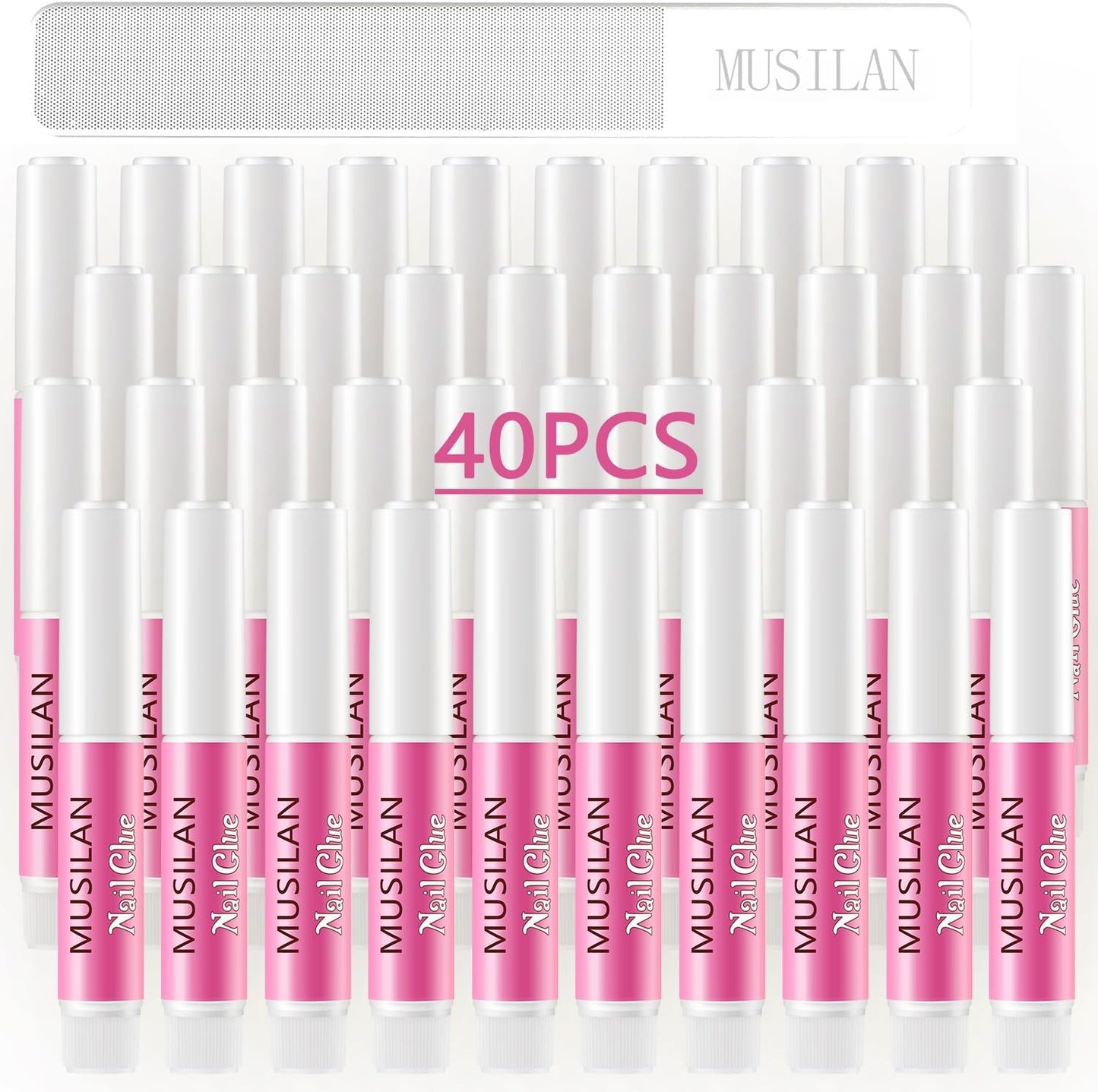 Musilan 40 piece nail glue set front view