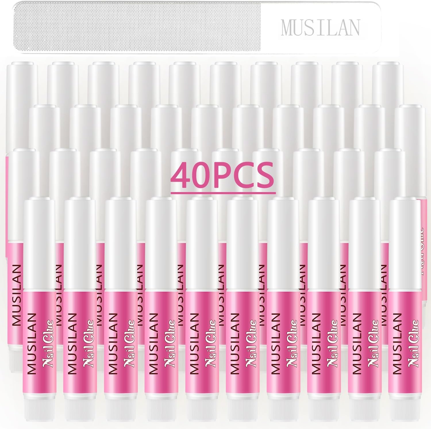 Musilan 40 piece nail glue set front view