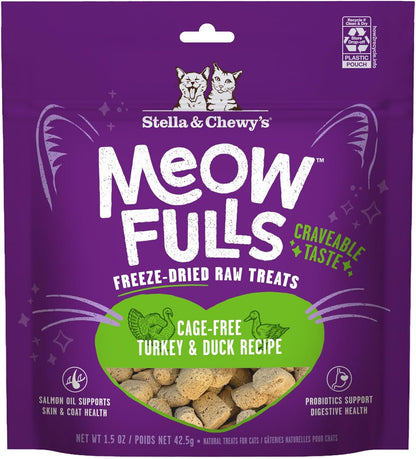 Stella & Chewy's Meowfulls Freeze Dried Cat Treats - Chicken & Chicken Liver Recipe - Raw Protein with Probiotics & Salmon Oil - 1 Calorie Per Treat - 1.5 oz - Image 9