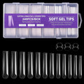 Cycullinyt long square nail tips front view box packaging