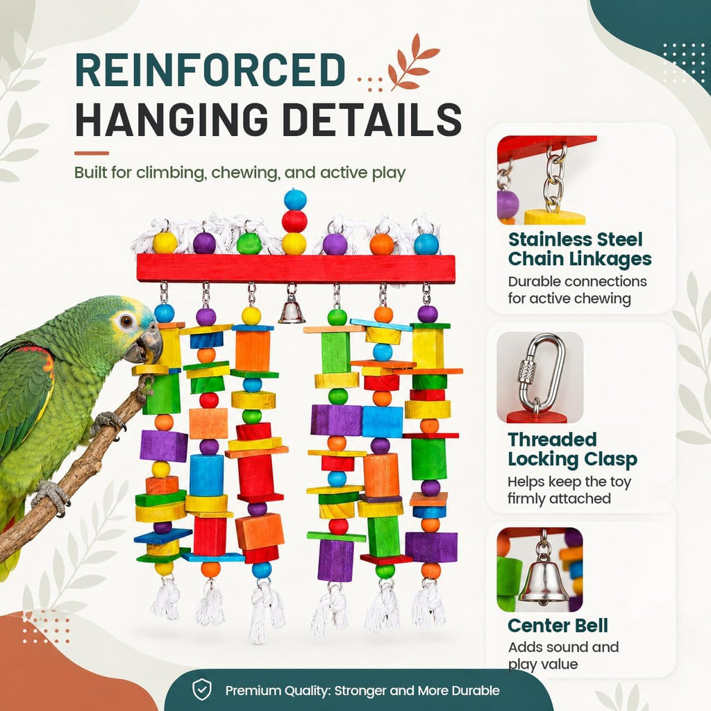 Zephyriel heavy duty bird toy stainless steel chain