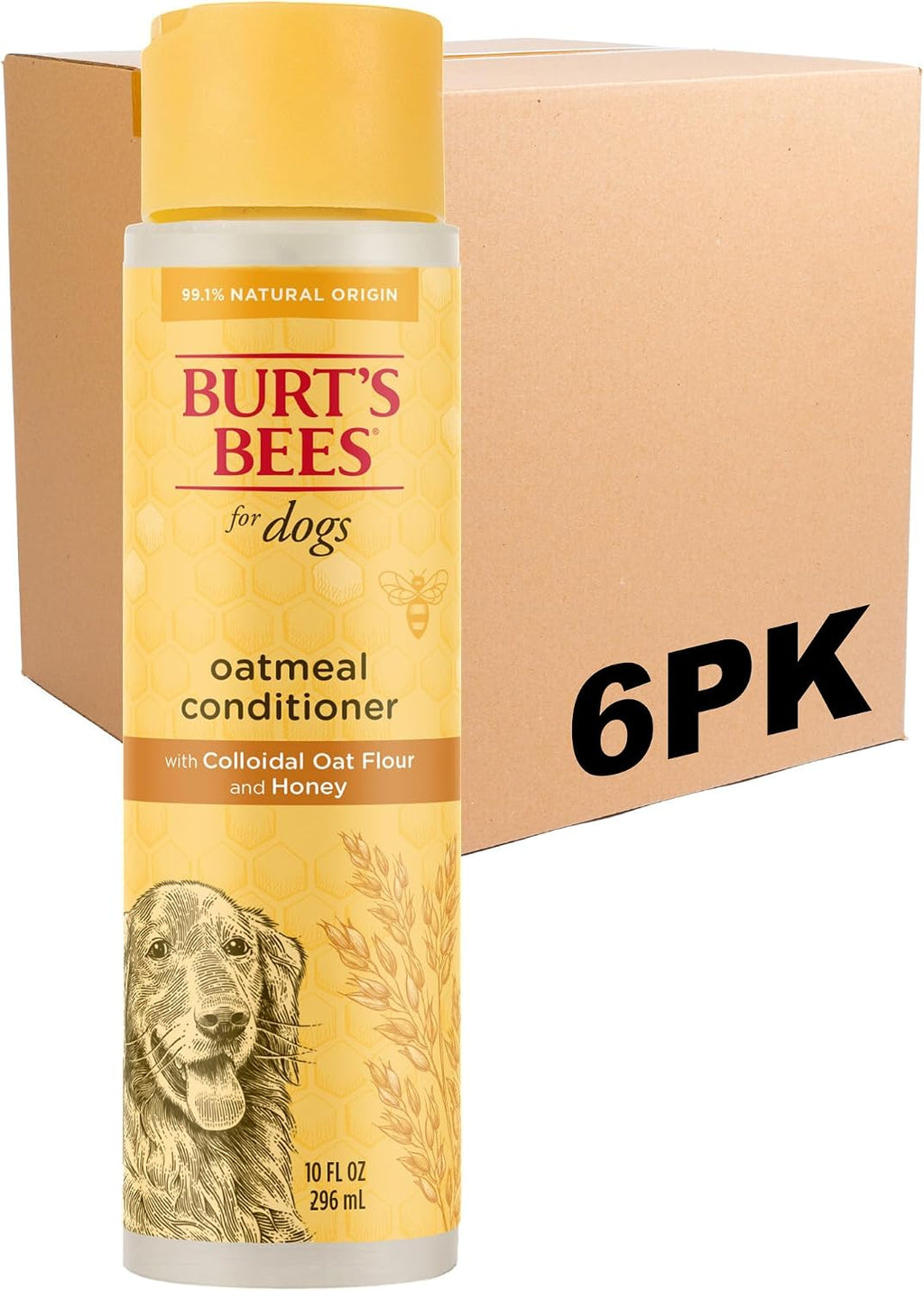 BURT'S BEES FOR PETS Oatmeal Dog Conditioner with Colloidal Oat Flour and Honey, Moisturizes and Softens Dry Dog Coats, pH Balanced and Fragrance-Free, 95% Natural Origin, 10 Fl Oz - 2 Pack - Image 11