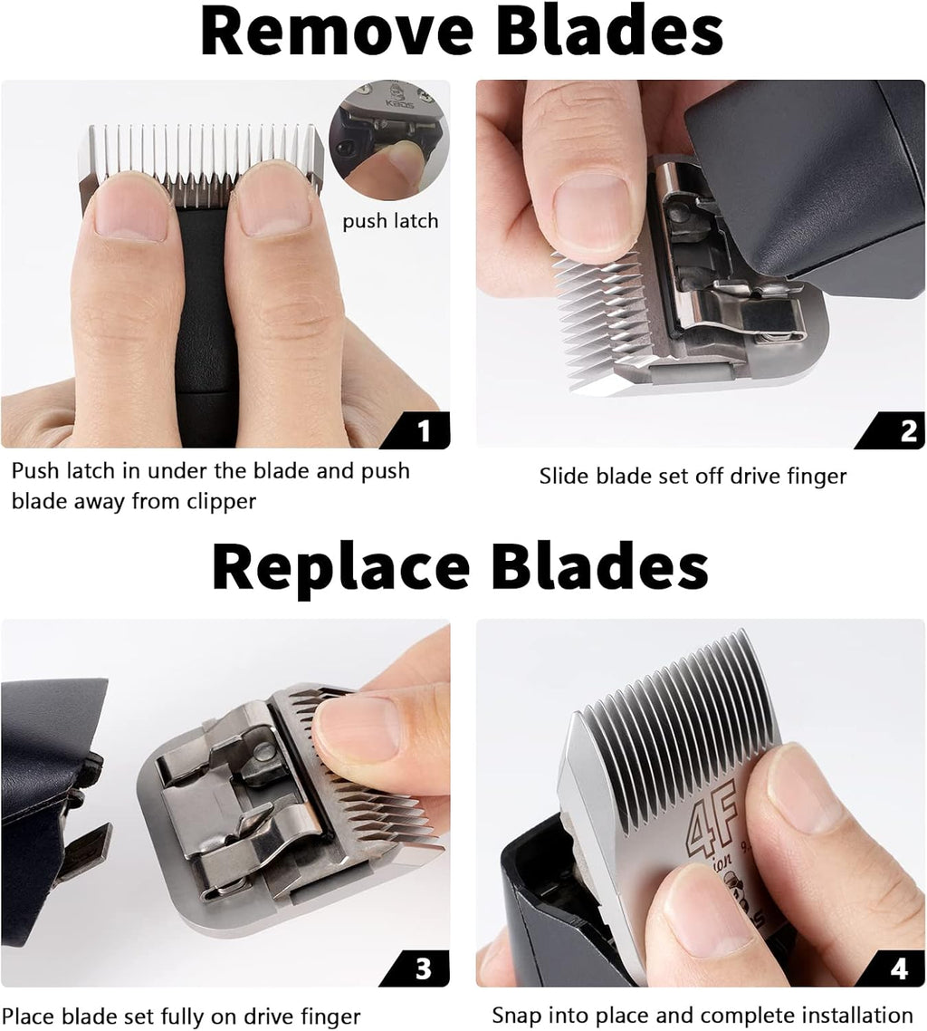 KBDS professional ceramic pet trimmer blade showing full teeth design