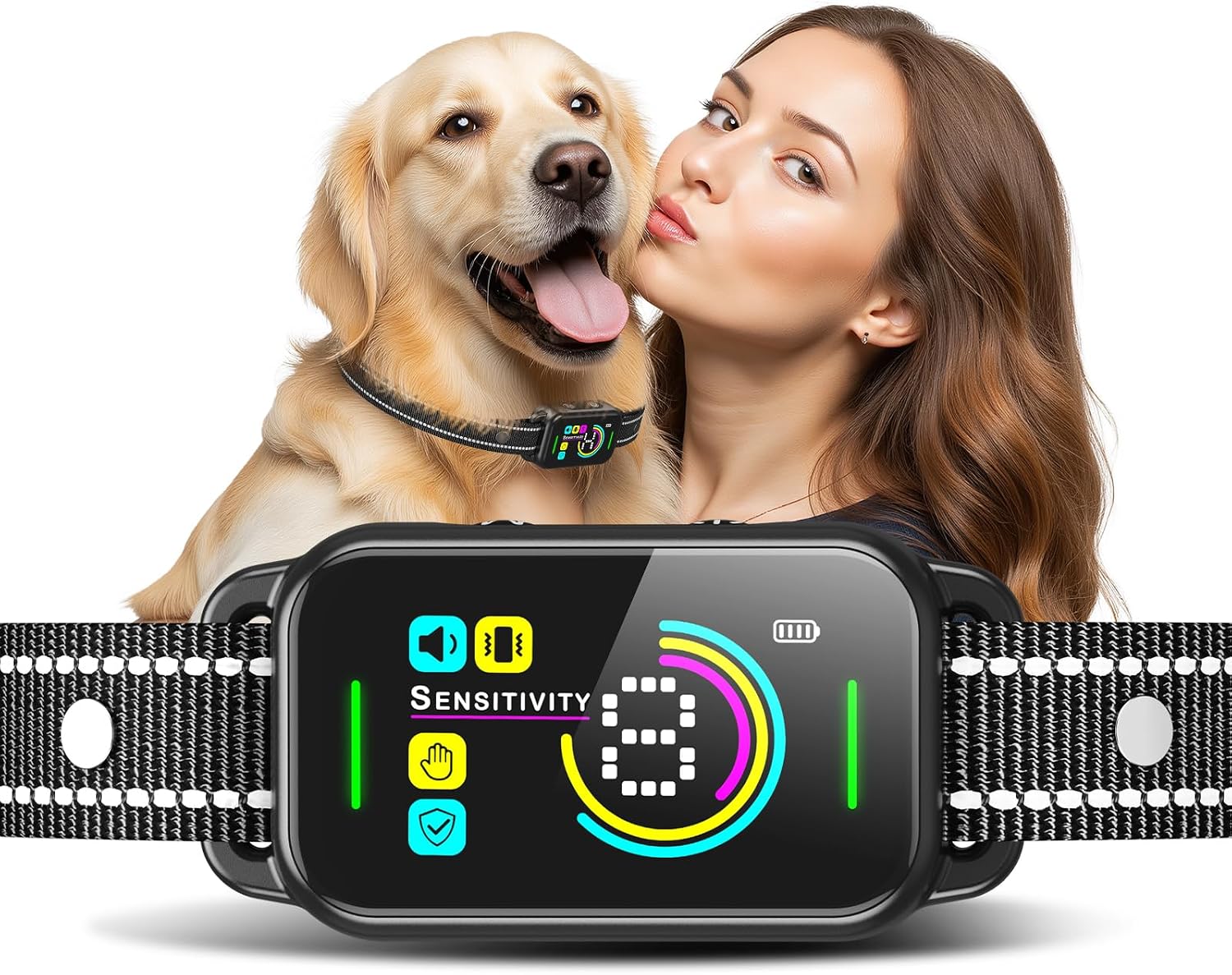 Dinjoo smart bark collar packaging and accessories