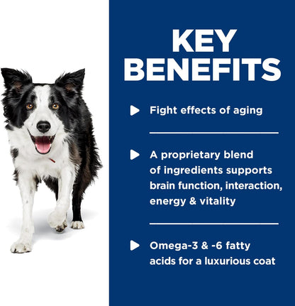 Premium canned dog food for mature pets aged 7 plus aging support formula