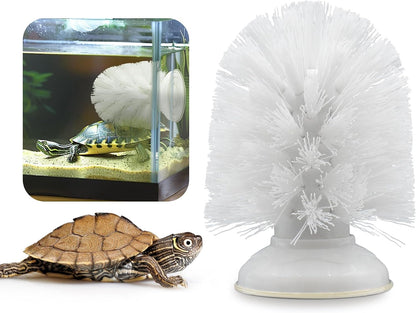JJMOLLE Turtle Brush front view aquatic tank enrichment toy