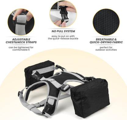 Breathable Mesh Underside Of The Black Dog Harness