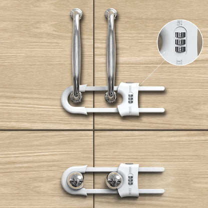 Honesecur 4 pack child proof sliding cabinet code locks white