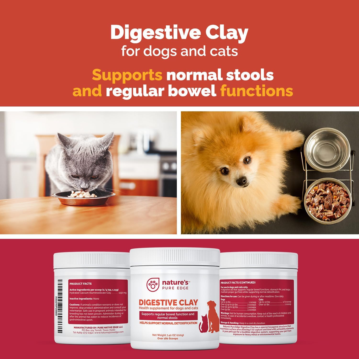 Digestive clay powder texture and scoop