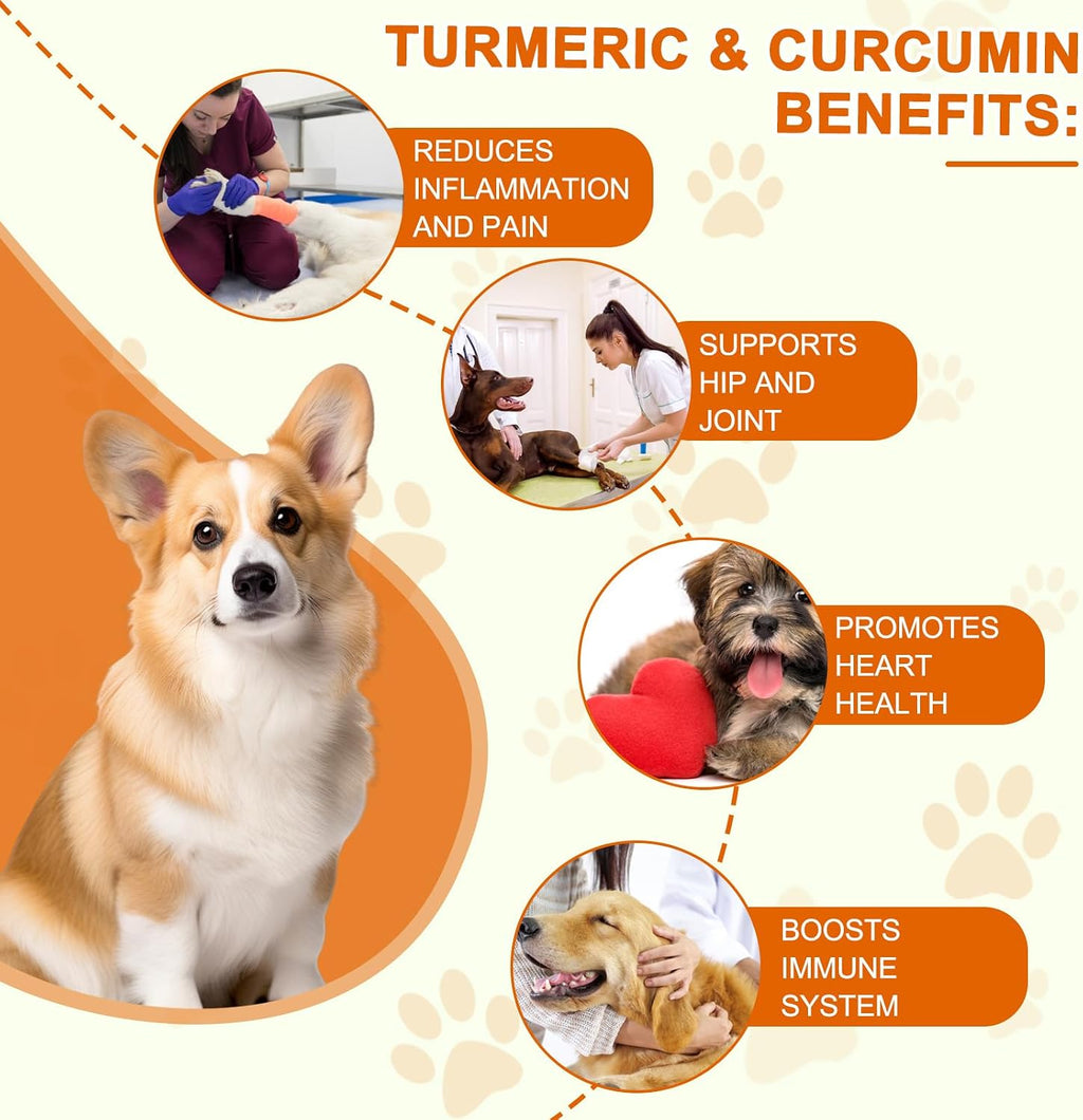 Side view of Alivo 180 count turmeric tablets for pet immune booster care