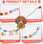 LATUMCO pink rainbow pet necklace presented inside its premium gift box.