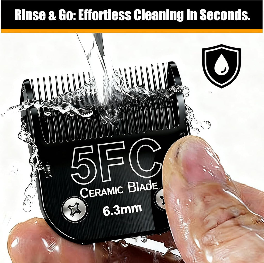 Three pieces of black detachable grooming blades for pet clippers