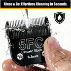 Three pieces of black detachable grooming blades for pet clippers
