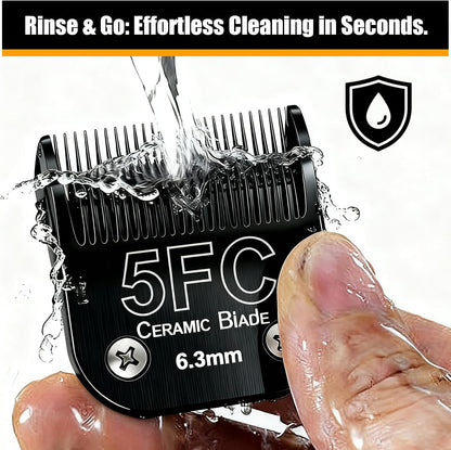 Three pieces of black detachable grooming blades for pet clippers