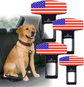 Generic 4 pack adjustable nylon dog car seat belt with stainless steel clips.