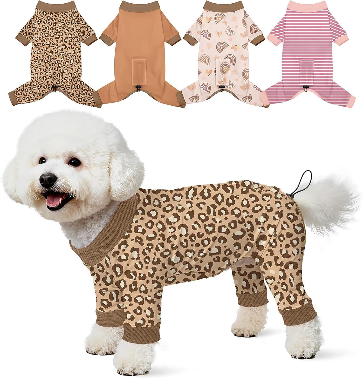 Glittme 4 Pack Dog Pajamas for Small Dogs Girl Boy, Soft Stretchy Puppy Onesies Jumpsuit, Breathable Pet Pjs Clothes for Sleeping & Anti-Shedding, Cute Doggy Apparel Vest - Image 13