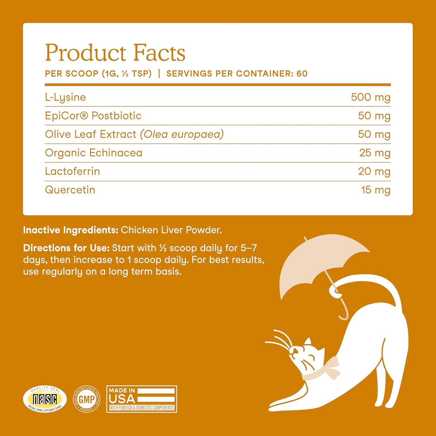 Premium imported cat eye health and inflammatory response supplement