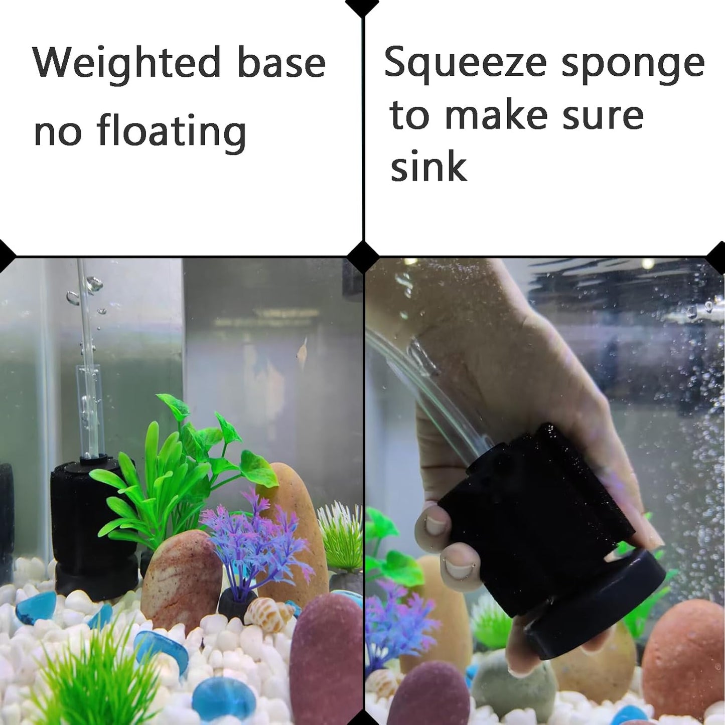 AQUANEAT air driven breeding tank sponge filter with non return valve