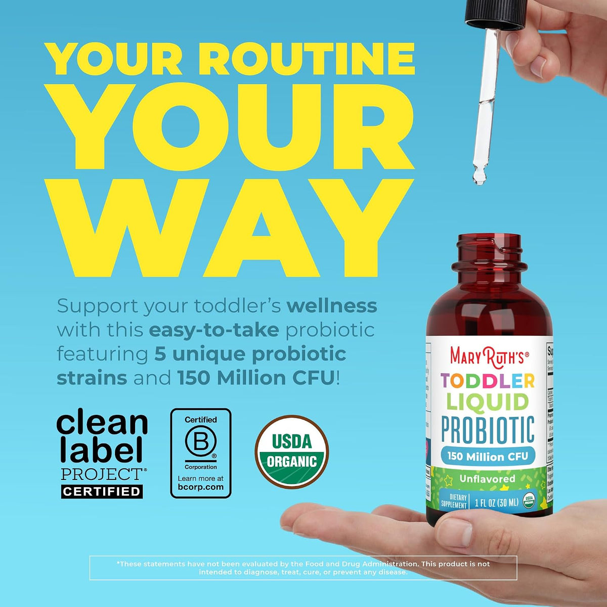 MaryRuth Organics Toddler Probiotic Liquid Drops packaging and label details