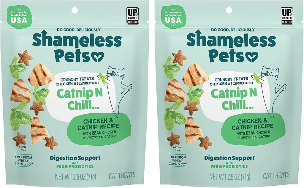 Shameless Pets Crunchy Cat Snacks & Treats - Healthy Cat Treats for Indoor Cats & Kittens with Catnip, Real Chicken & Digestive Support, Catnip N Chill (12 oz) - Image 12