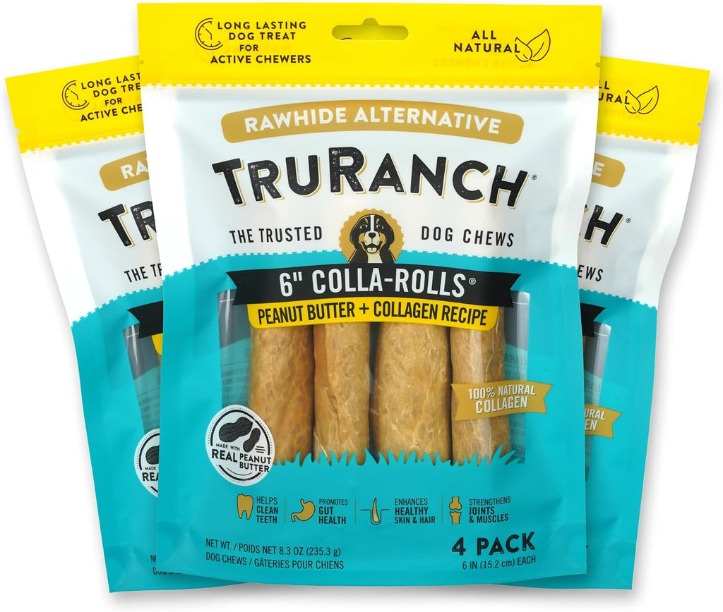 Highly digestible rawhide alternative collagen rolls for dogs