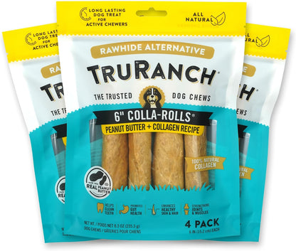 Highly digestible rawhide alternative collagen rolls for dogs