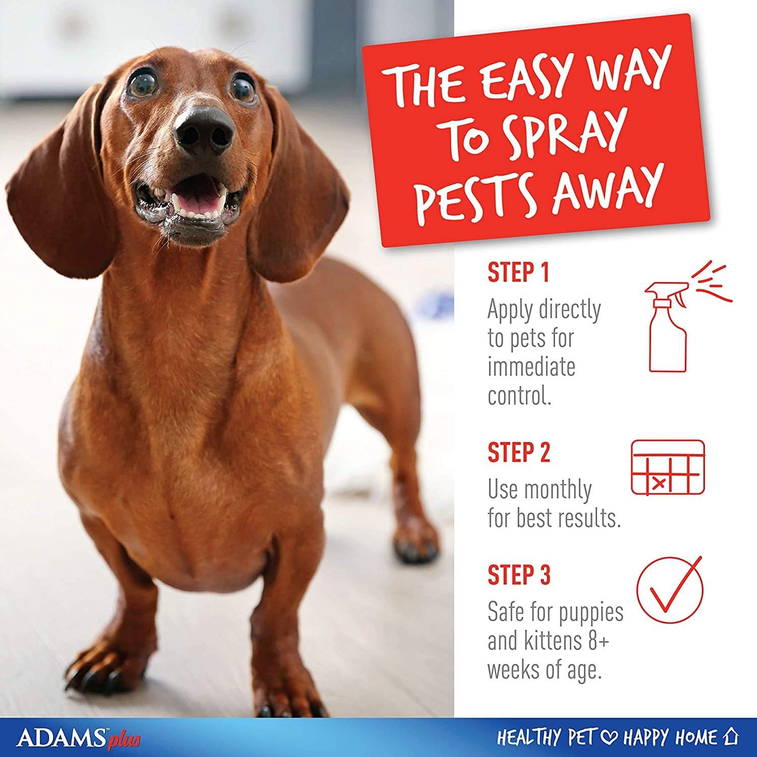Authentic USA imported Adams pest control spray for dogs and cats