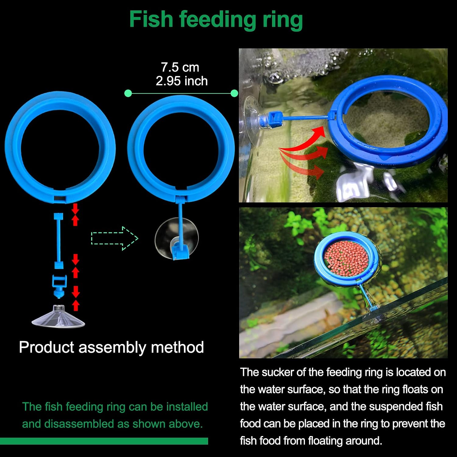 Fine mesh fish net with shrimp feeding tray components