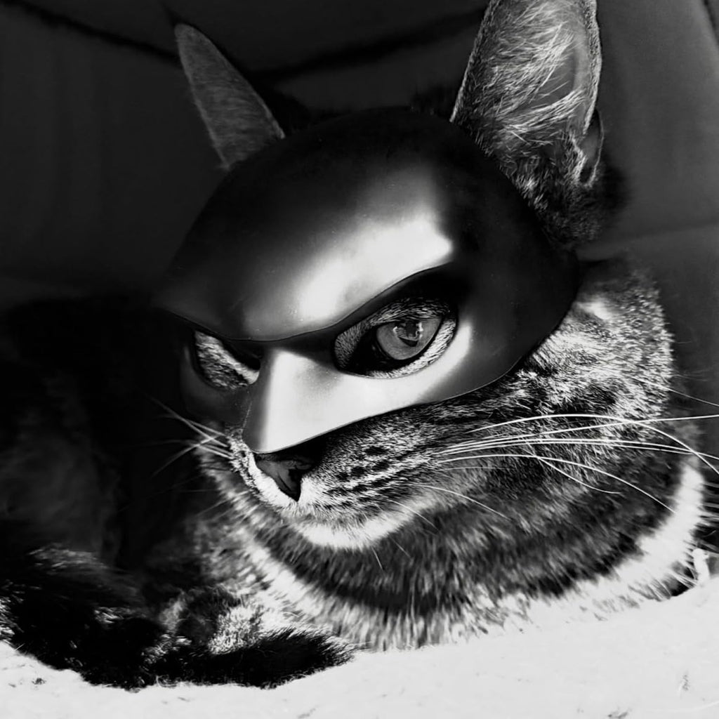 Adjustable strap detail on cat cosplay bat mask