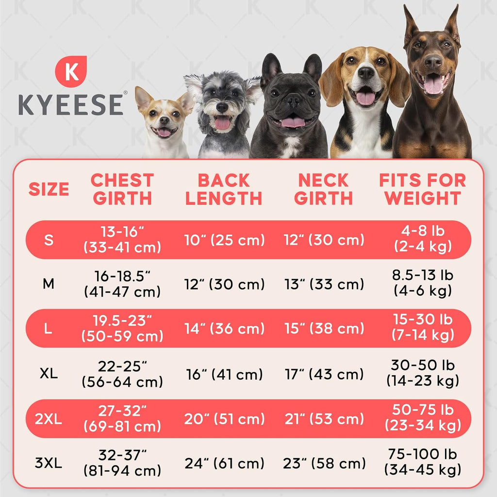 KYEESE fleece dog sweatshirt set showing high cut belly design for medium large dogs