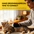 Hand wearing Florteen pet hair glove grooming a dog coat