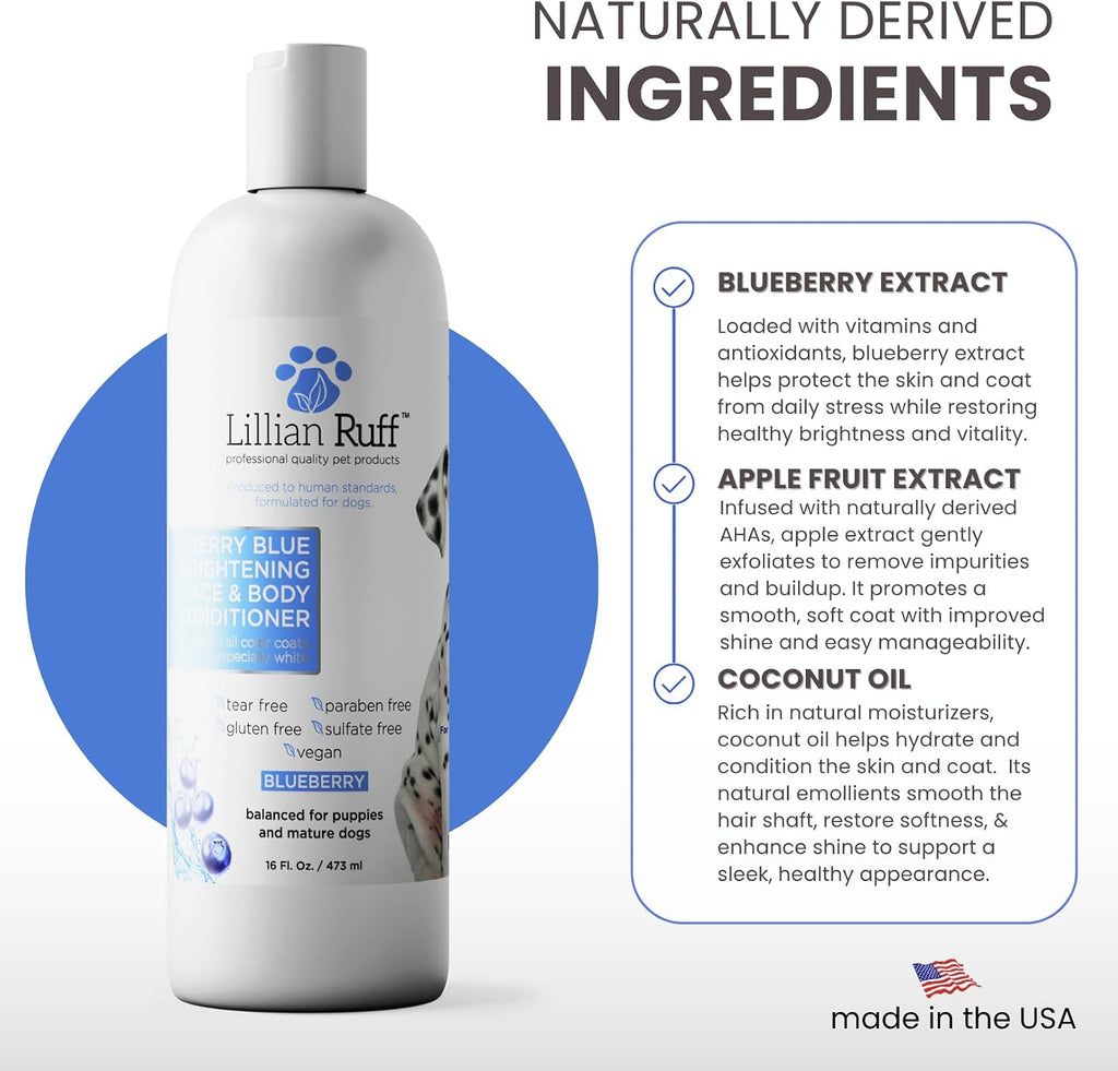 USA made premium dog conditioner for coat brightening