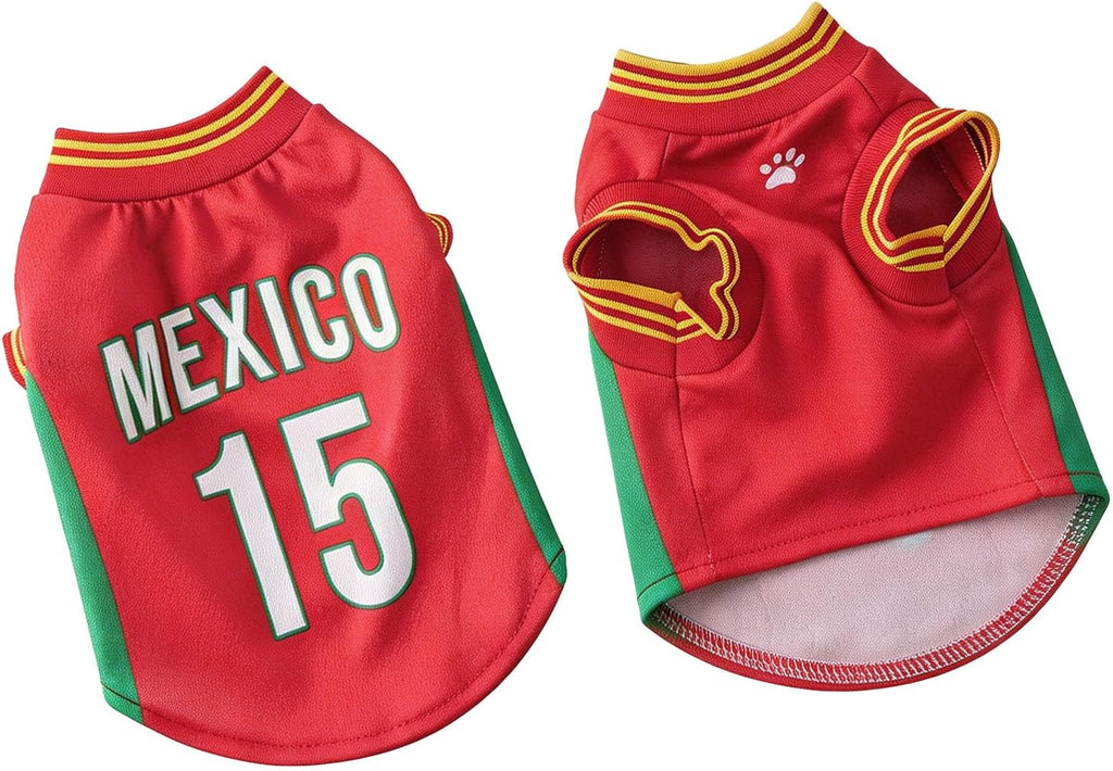 Pet Dog Soccer Shirts Mexico Argentina Portugal Sleeveless Breathable Mesh Puppy Sports Costume Football Sportswear Clothes for Small Dogs, Football Fans Pet Lovers Gifts (B-Green, S) - Image 9